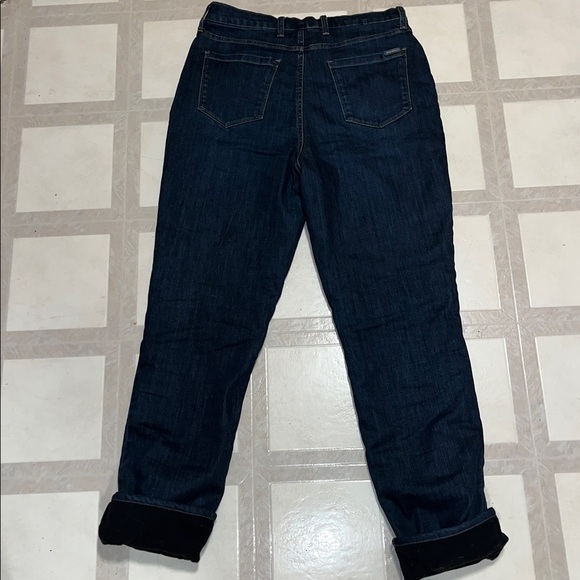 EXCELLENT CONDITION EDDIE BAUER SLIGHTLY CURVY FLEECE LINED HI-RISE JEAN SIZE 14 - Picture 6 of 9